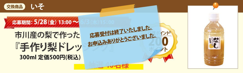 いそ_市川産の梨で作った『手作り梨ドレッシング』 いそ_市川産の梨で作った『手作り梨ドレッシング』