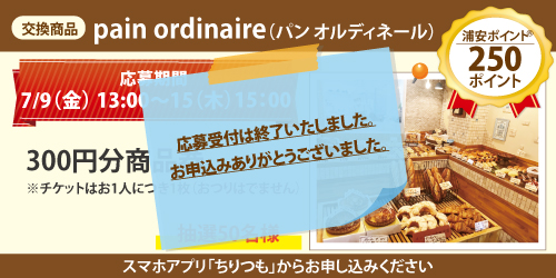 pain ordinaire(パン オルディネール)_ 300円分商品券 pain ordinaire(パン オルディネール)_ 300円分商品券